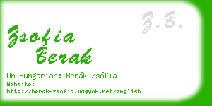 zsofia berak business card